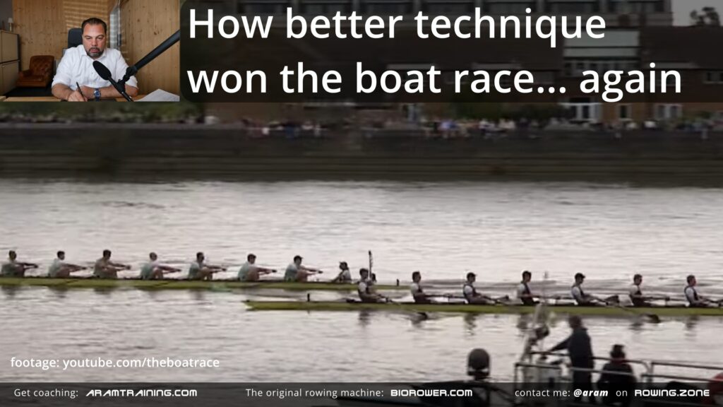 Online rowing coach reviews the boat race 2025 and focuses on rowing technique