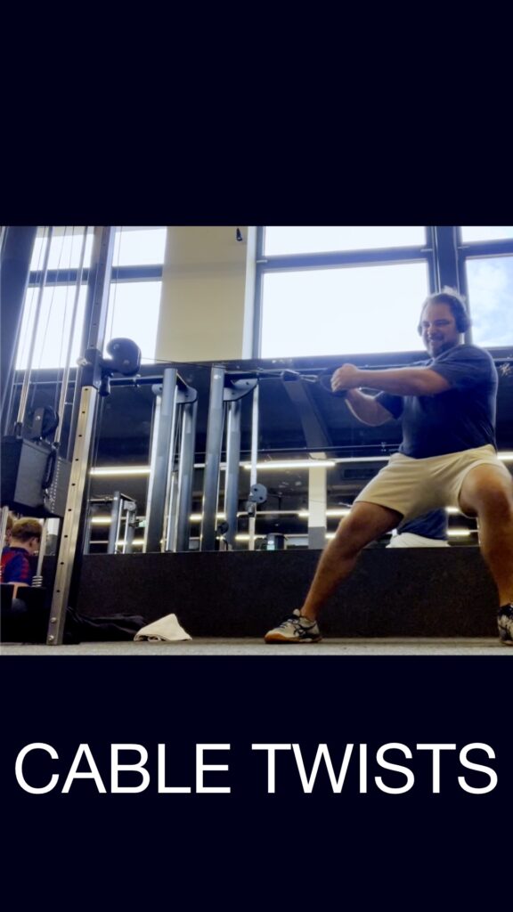 Cable twists core exercise for maximum core strength