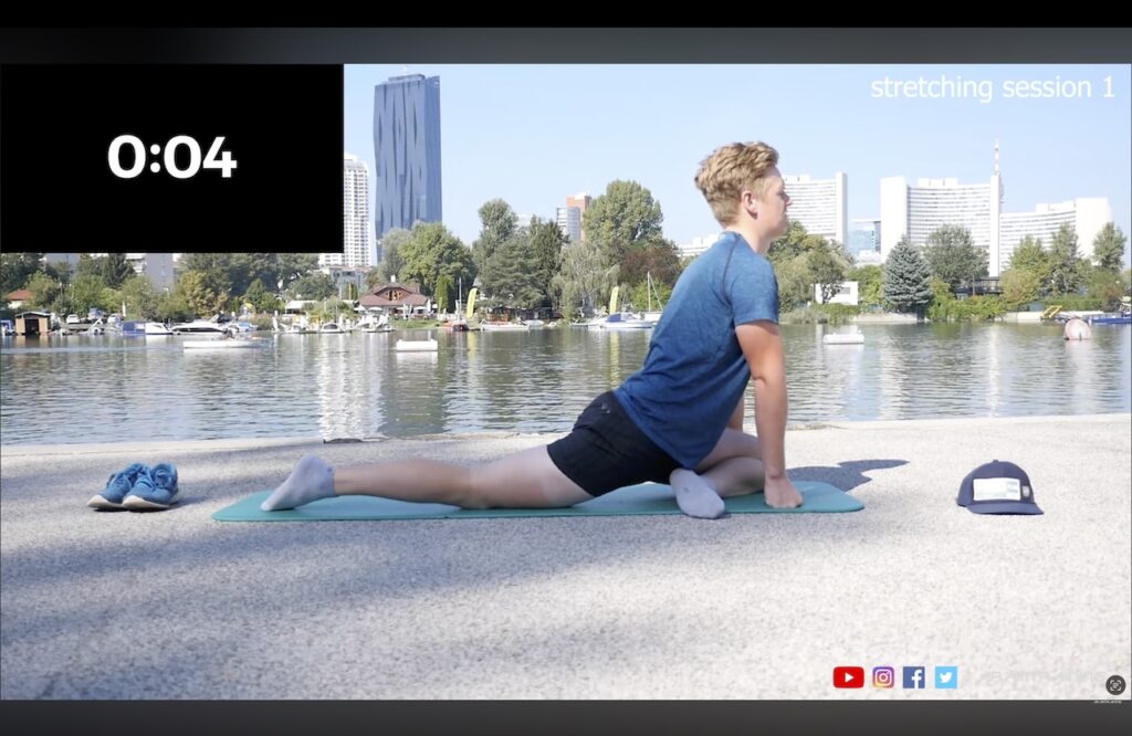 aramtraining stretching for rowing - full train along session